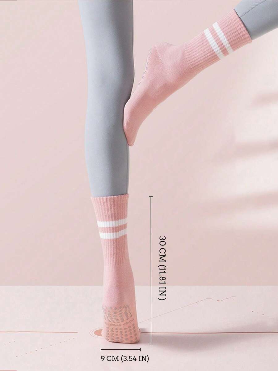 1 คู่ ถุงเท้าผู้หญิงกันลื่น, ถุงเท้ากันลื่นระดับมืออาชีพสำหรับโยคะ ปิลา