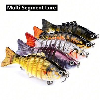 1pc Multi-Jointed 7-Section Lifelike Soft Fishing Lure, Multi-Segment Bionic Realistic Lure Bait With Reflection And Movable Parts, Suitable For Various Water Conditions, Fishing Gear And Fishing Accessories
