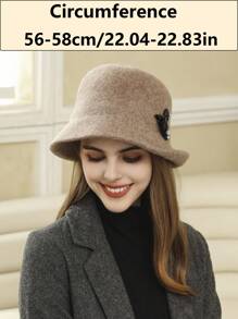 LEAJOURNO. 1pc Women's Elegant Quality Vintage French-Style Bucket Hat, Black Swan Decor, Perfect For Outdoor Photos, Autumn/Winter, An Essential Accessory For Ladylike Look Winter Hat