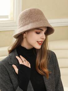 LEAJOURNO. 1pc Women's Elegant Quality Vintage French-Style Bucket Hat, Black Swan Decor, Perfect For Outdoor Photos, Autumn/Winter, An Essential Accessory For Ladylike Look Winter Hat