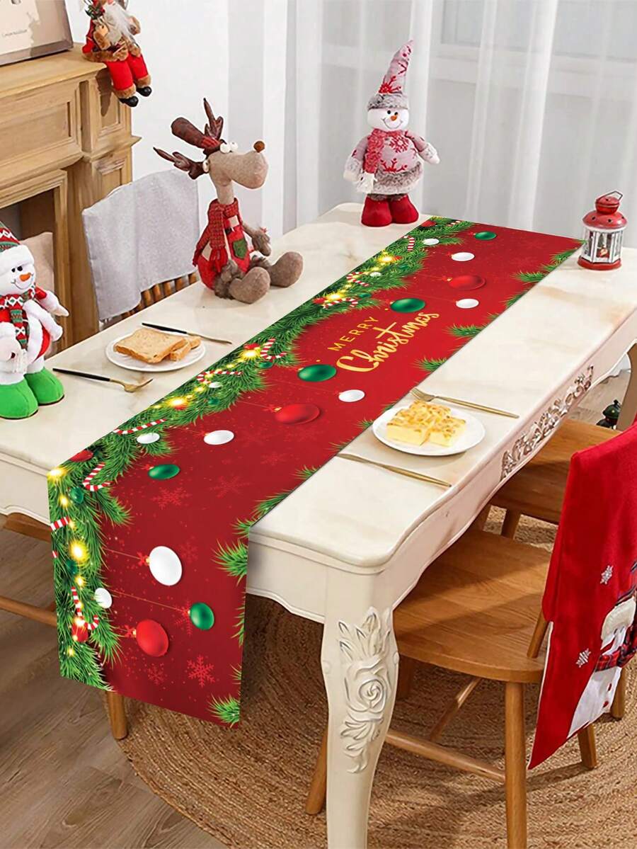1 tấm khăn trải bàn bằng polyester Giáng sinh, khăn trải bàn hình cây thông Noel, chuông leng keng, họa tiết bông tuyết, nai sừng tấm, vật dụng trang trí không khí Giáng sinh, đồ trang trí để bàn ngày lễ, Giáng sinh, đồ trang trí tiệc Giáng sinh, đồ trang trí nhà cửa, đồ trang trí bàn, đồ trang trí Giáng sinh, Halloween, đồ trang trí Halloween - Nhiều màu - Xem 1