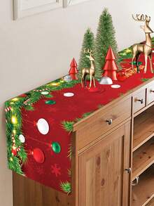 1 tấm khăn trải bàn bằng polyester Giáng sinh, khăn trải bàn hình cây thông Noel, chuông leng keng, họa tiết bông tuyết, nai sừng tấm, vật dụng trang trí không khí Giáng sinh, đồ trang trí để bàn ngày lễ, Giáng sinh, đồ trang trí tiệc Giáng sinh, đồ trang trí nhà cửa, đồ trang trí bàn, đồ trang trí Giáng sinh, Halloween, đồ trang trí Halloween - Nhiều màu - Xem 4