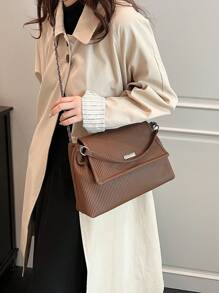 Retro Large Capacity Chain Shoulder Bag Fashion Slung Tote Bag - Multicolor - View 2