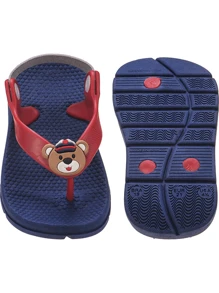 ELASTIC SLIPPERS ANATOMICAL SLIPPERS DECORATED WITH BABY BEAR - 藏蓝色 - 查看 7