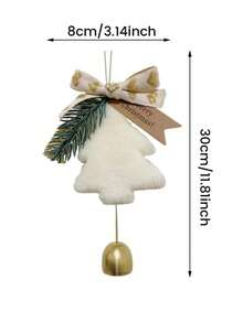 带悬挂丝带的圣诞树铃铛装饰、节日门铃装饰、带松树装饰的季节性风铃 - 完美的节日装饰和礼物 - 彩色 - 查看 7