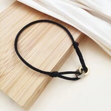 1 pieza Nuevo brazalete de doble anillo de la suerte con brazalete de doble anillo de acero inoxidable, cuerda, apto para uso diario