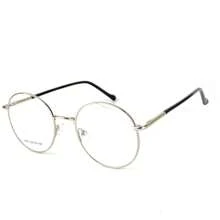 Women's Round Metal Eyeglass Frames For Prescription All Degrees AF307 - C2銀黑 - 查看 4