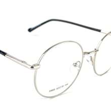 Women's Round Metal Eyeglass Frames For Prescription All Degrees AF307 - C2銀黑 - 查看 3