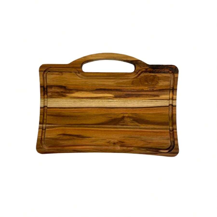 Tábua de Corte e Serviço com Alça em Formato de Mala I Em Madeira de Teca 34x20cm - Le Requena, Promoção da