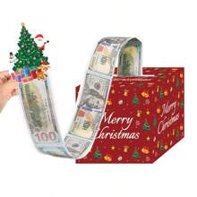 1 Set Caja de dinero Feliz Navidad Feliz Cumpleaños para regalo en efectivo, soporte con explosión sorpresa con tarjeta y 30 bolsas de plástico con adhesivo, ideas únicas de rollo de dinero DIY - Multicolor - Ver 8
