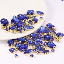 130 peças de strass de cristal de tamanhos variados, garras de vidro costuradas, enfeites de strass com parte traseira plana para artesanato faça você mesmo, roupas, sapatos, vestidos, acessórios de joias