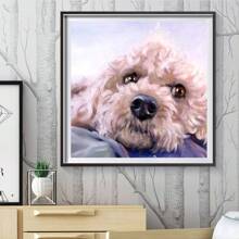 Bộ tranh đính đá 5D DIY hình chó con, tranh đính đá Diamntrum Animal Pet, tranh thêu pha lê theo số, bộ tranh nghệ thuật làm quà tặng trang trí tường nhà - màu sắc - Xem 4