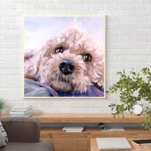 Bộ tranh đính đá 5D DIY hình chó con, tranh đính đá Diamntrum Animal Pet, tranh thêu pha lê theo số, bộ tranh nghệ thuật làm quà tặng trang trí tường nhà - màu sắc - Xem 3