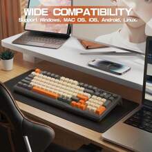 M96 Wireless Gaming Keyboard,Knob Control Bluetooth/2.4G Wireless Mechanical Feeling Keyboard,RGB LED Backlit With Display Screen, PBT Keycap, 2000mAh, 94-Key Layout For Win - 微光 - 查看 4