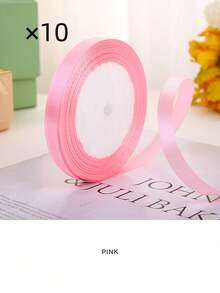 1pc (10 cuộn) Ruy băng trang trí rộng 1cm cho hoa, hộp đựng bánh, Giáng sinh, nơ, Ruy băng satin - Nhiều màu - Xem 36