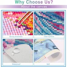 Bộ tranh đính đá 5D DIY hình chó con, tranh đính đá Diamntrum Animal Pet, tranh thêu pha lê theo số, bộ tranh nghệ thuật làm quà tặng trang trí tường nhà - màu sắc - Xem 8