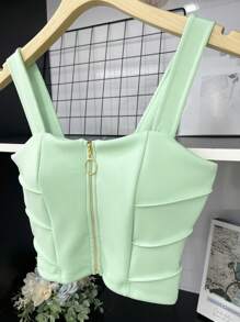 ELLIE Women's Cropped Top With Neoprene Cups - 薄荷綠 - 查看 3