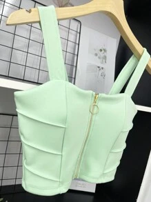 ELLIE Women's Cropped Top With Neoprene Cups - 薄荷綠 - 查看 2