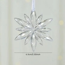 12 件水晶圣诞装饰品用于树装饰 - 悬挂亚克力雪花冰柱装饰带吊坠，适用于冬季仙境吊灯水晶装饰用品 - 彩色 - 查看 13