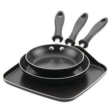 Sturdy & Nonstick: Reliance 3-Piece Aluminum Skillet & Griddle Set - Black, Perfect For Everyday Use - 黑色 - 查看 2