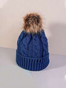 1 buc. Căciulă unisex din tricot cu cablu, șapcă de schi caldă de iarnă în stil Y2K, potrivită pentru uzura în aer liber și zilnică, potrivită pentru băieți și fete - Palarie tricotata - Vizualizare 19