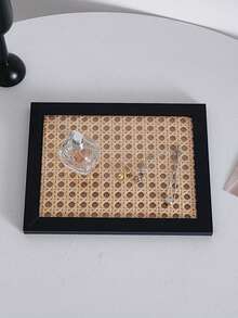 1 件创意复古桌面装饰托盘，北欧风格摄影道具，桌面香水和化妆品展示架，珠宝收纳 - 黑色 - 查看 7