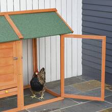 PawHut Pollaio per Galline Ovaiole da Esterno in Legno Prefabbricato con Nido per Cova, Gabbia per Galline con Vassoio Estraibile per e Giardino, 170x81x110 cm - Arancione - Visualizzare 9