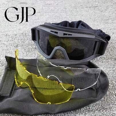 Gafas tácticas militares, gafas para deportes al aire libre, con 3 lentes antivaho intercambiables, utilizadas para juegos de guerra, escalada y ciclismo.LENTE DE SOL HOMBRE O MUJER