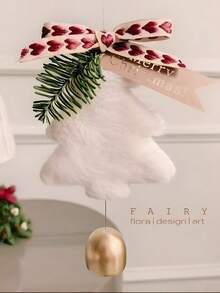 带悬挂丝带的圣诞树铃铛装饰、节日门铃装饰、带松树装饰的季节性风铃 - 完美的节日装饰和礼物 - 彩色 - 查看 10