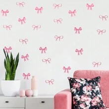 1pc Pink Bow Wall Sticker, Peel And Stick, Pink Bow Heart Decal For DIY Home Decoration, Suitable For Boys And Girls Bedroom, Living Room, Bathroom, Nursery, Cloakroom, Dressing Room, Party Decoration Bathroom Stickers, Stickers, Wall Decal, Vinyl Decal For Home Decorations, Spring Decoration Items Refresh Your Home, Festival Decoration Stickers Gifts Birthday Graduation School Decor School Surprise Dormitory Decor Back To School Room Decor School Supplies