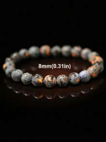 YAUKIA 1 件火焰石手链天然 Yooperlite 手链紫外线反应发光圆珠手链冥想瑜伽 8 毫米 10 毫米 - 彩色 - 查看 7