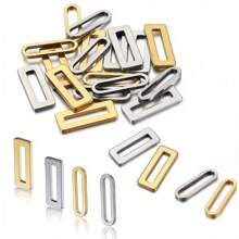 10-20pcs Stainless Steel Geometric Square Oval Pendant, DIY Jewelry Findings For Necklace Bracelet Earring