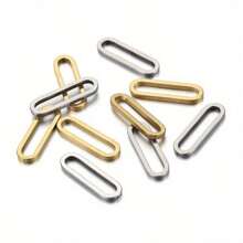 10-20pcs Stainless Steel Geometric Square Oval Pendant, DIY Jewelry Findings For Necklace Bracelet Earring