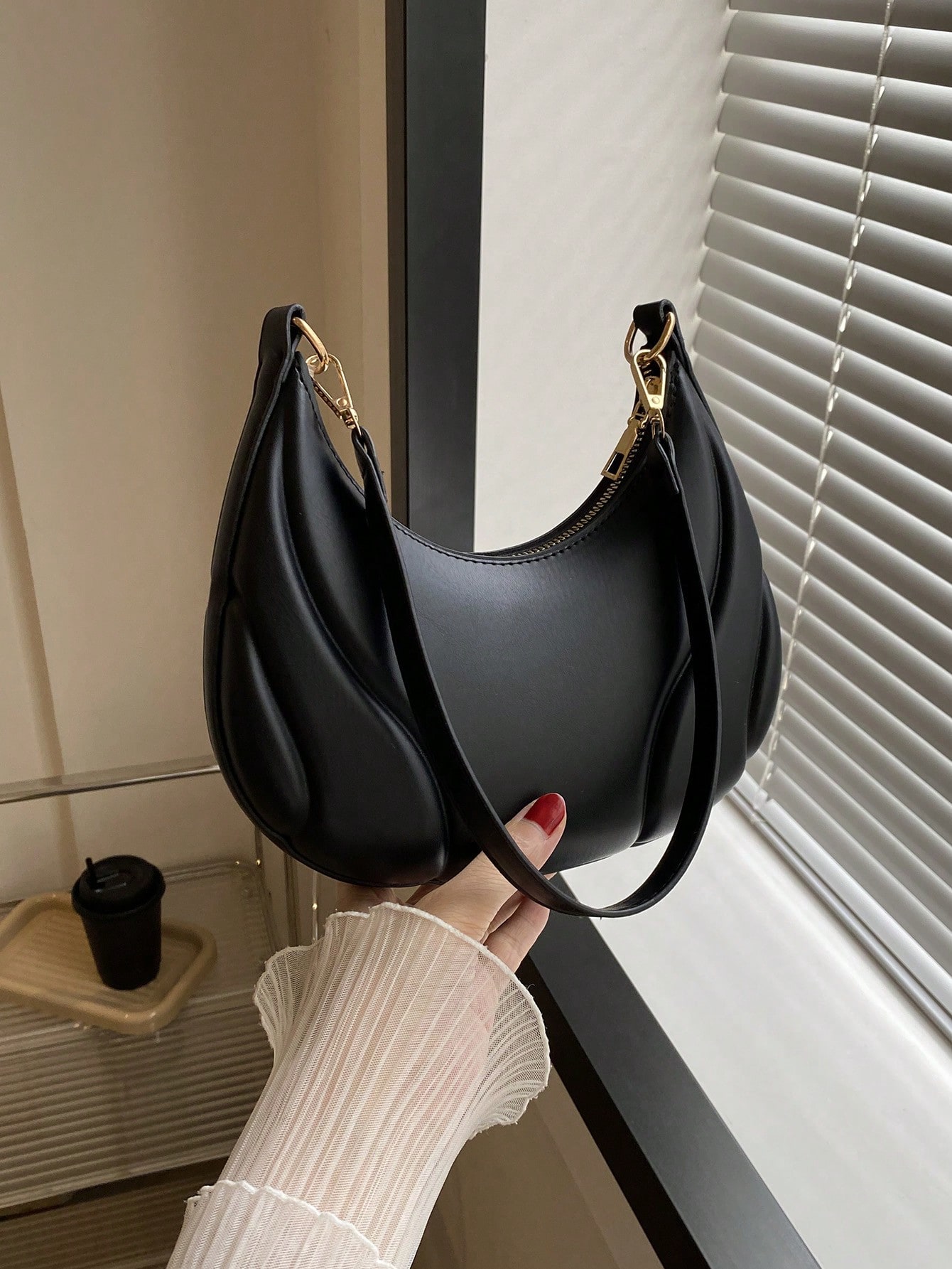 Crescent PU shoulder bag