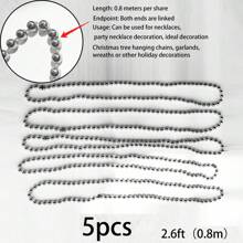 2.6 英尺/9.8 英尺/32 英尺悬挂圣诞树装饰链，7 毫米塑料电镀珠 DIY 链，非常适合圣诞节庆祝活动、派对、婚礼、节日装饰、DIY 项目和展览配件 DIY 装饰、家居装饰、派对婚礼装饰、灯烛台装饰配件 - 彩色 - 查看 15