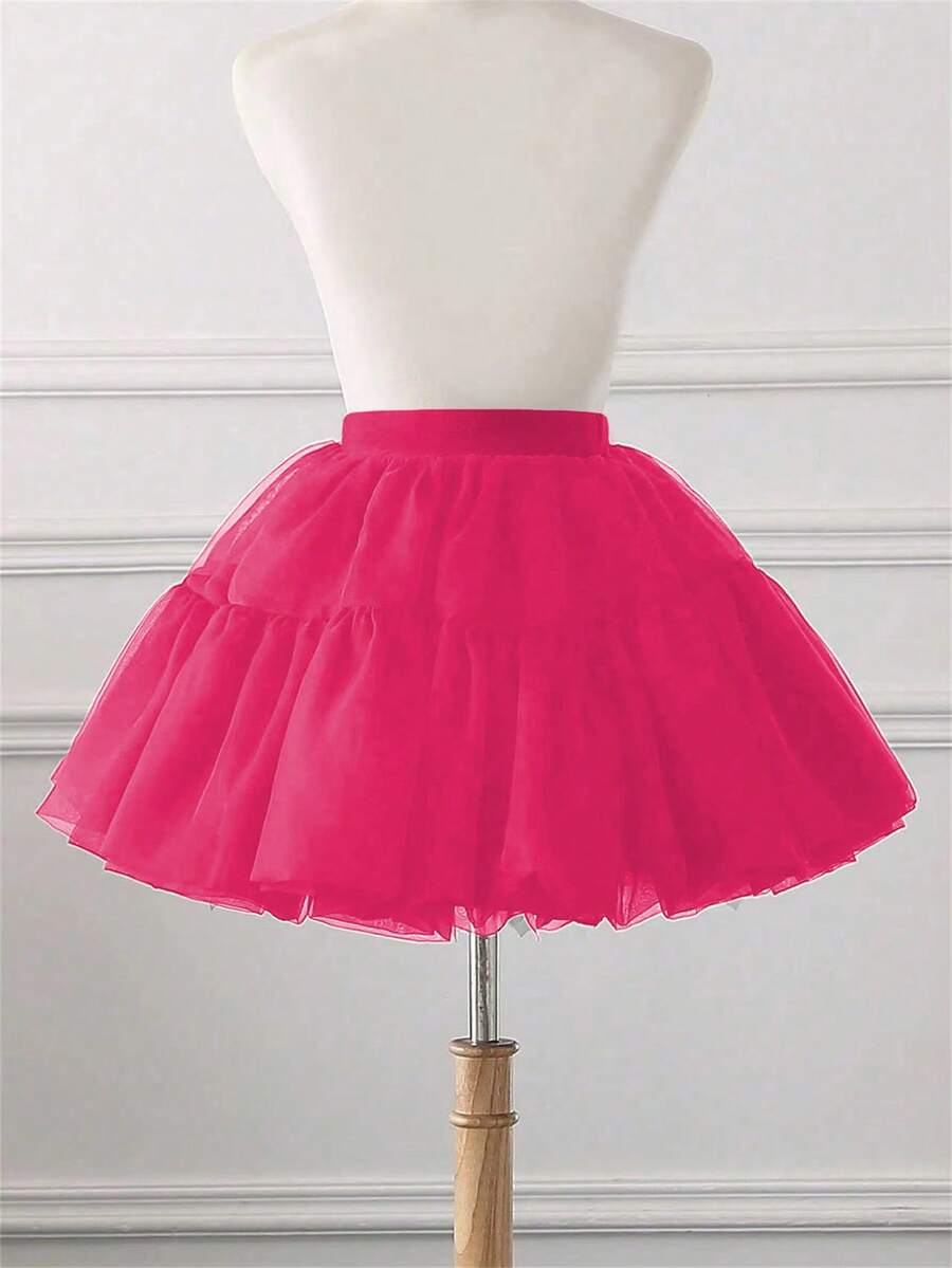 Váy Tulle Puff Cosplay Nhảy Ballet Cho Bé Gái, Cô Gái Trẻ - Màu Hồng Tươi - Xem 1
