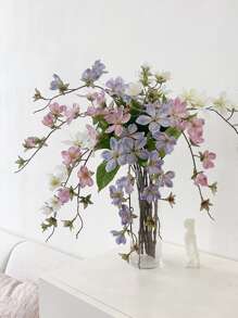 1 pieza Decoración de pared colgante de flor artificial de jazmín llorón para sala de estar, decoración para el hogar, oficina, arreglos florales artificiales como centro de mesa, decoración de jardín al aire libre, boda, cumpleaños, ducha nupcial - Multicolor - Ver 2