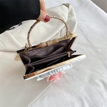 奢华天使女式手提包时尚珍珠女包斜挎包品牌皮革女士单肩包女士 - 白色 - 查看 10