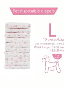 Leak-Proof Dog Diapers, Super Absorbent, Disposable (Similar To Diapers/Pads/Sanitary Napkins/Physiological Pants), 10pcs/Pack For Female Dogs, 12pcs/Pack For Male Dogs, Essential Supplies For Cleaning Up After Both Male And Female Dogs