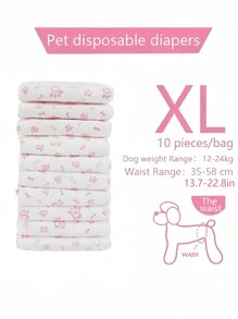 Leak-Proof Dog Diapers, Super Absorbent, Disposable (Similar To Diapers/Pads/Sanitary Napkins/Physiological Pants), 10pcs/Pack For Female Dogs, 12pcs/Pack For Male Dogs, Essential Supplies For Cleaning Up After Both Male And Female Dogs