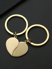 2 件空白情侣金属心形钥匙扣可定制激光雕刻不锈钢 - 彩色 - 查看 12