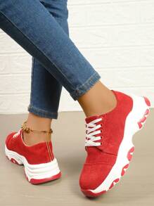 Ladies New Spring And Autumn Large Size Shoes Flat Bottom Leisure Breathable Strap Design Sports Shoes Non-Slip Casual Sports Shoes