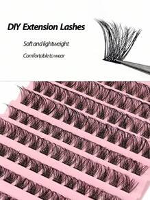 Asiteo DIY Eyelashes 120Pcs Natural Look Soft And Fluffy False Eyelashes D Curl Individual Lashes For Daily Makeup Extension Eyelashes DIY At Home