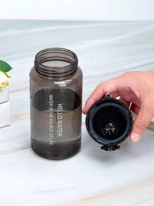 1pc 550ml/780ml Round Cap Cup, Simple Transparent Sports Cup, Portable Outdoor Sports Water Bottle With Carrying Rope, Travel Accessories, Gifts (Black) - Black - View 7