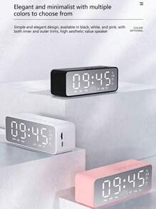 Gương đầu giường đa năng Đồng hồ báo thức Loa Bluetooth, Thẻ gia đình di động cao cấp Âm thanh Bluetooth - Nhiều màu - Xem 2