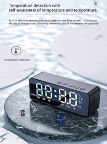 Gương đầu giường đa năng Đồng hồ báo thức Loa Bluetooth, Thẻ gia đình di động cao cấp Âm thanh Bluetooth - Nhiều màu - Xem 8