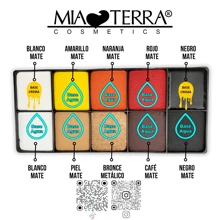 MIA TERRA COSMETICS Paleta Body Paint base agua para maquillaje de fantasía - CALABERA - Ver 4