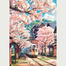 Tranh canvas và tranh in hình kiến trúc đường phố Nhật Bản với họa tiết hoa anh đào, tranh nghệ thuật treo tường cho phòng khách hiện đại. - Nhiều màu - Xem 15