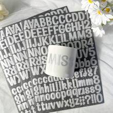 126入組a4金色和銀色多彩字母和數字貼紙,適用於創意節日派對diy禮品 - 銀色 - 查看 2