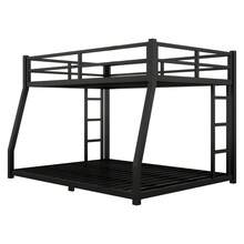 Metal Bunk Beds, Suitable For Teens And Adults, Space Saving/Noise Reduction/No Spring Required, Ladders On Both Sides, Sturdy, Black - 黑色+金屬+全XL - 查看 5